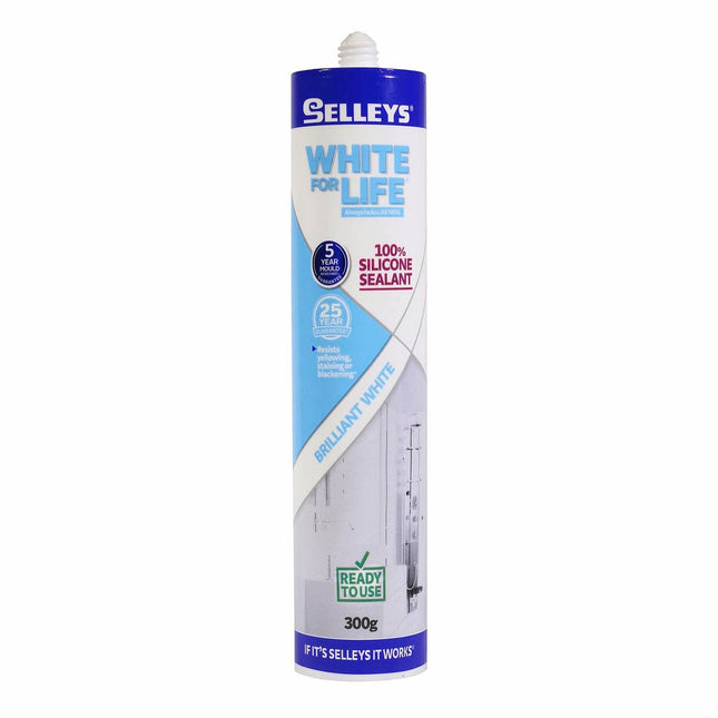Selleys White For Life Wet Area Waterproof Silicone Sealant 300g
