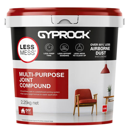 Packshot of Gyprock CSR Less Mess Joint Compound for Smooth Walls 2.25kg