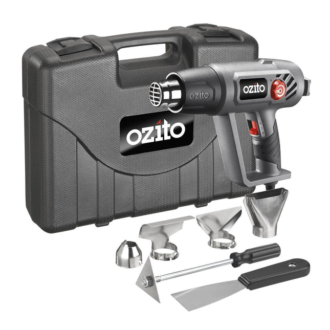 Packshot of Ozito 2000W Variable Temperature Heat Gun for DIY & Paint Removal