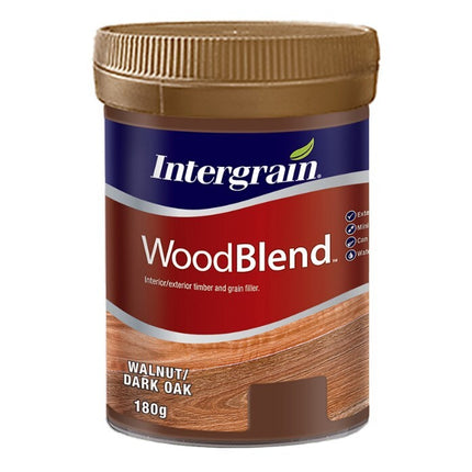 Intergram WoodBlend Timber Grain Wood Filler 180g [Colour: Walnut Dark Oak]