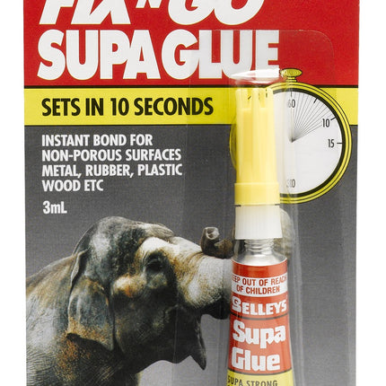 Selleys Fix N Go Supa Glue Sets In 10 Seconds - For Non Pororus Surfaces 3ml