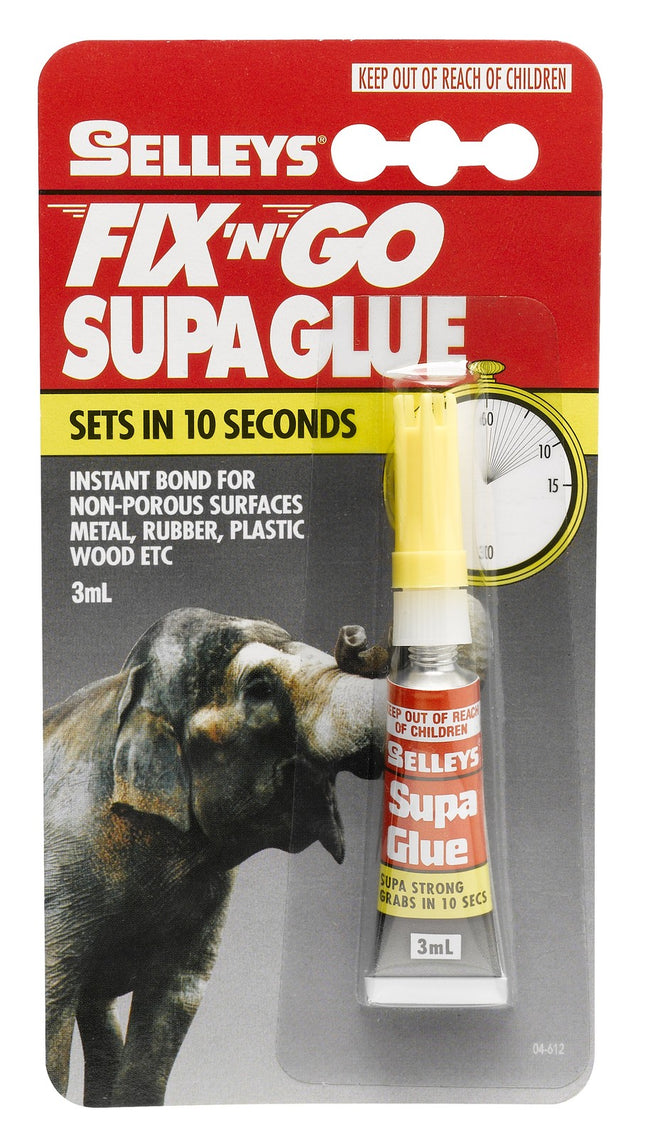 Selleys Fix N Go Supa Glue Sets In 10 Seconds - For Non Pororus Surfaces 3ml