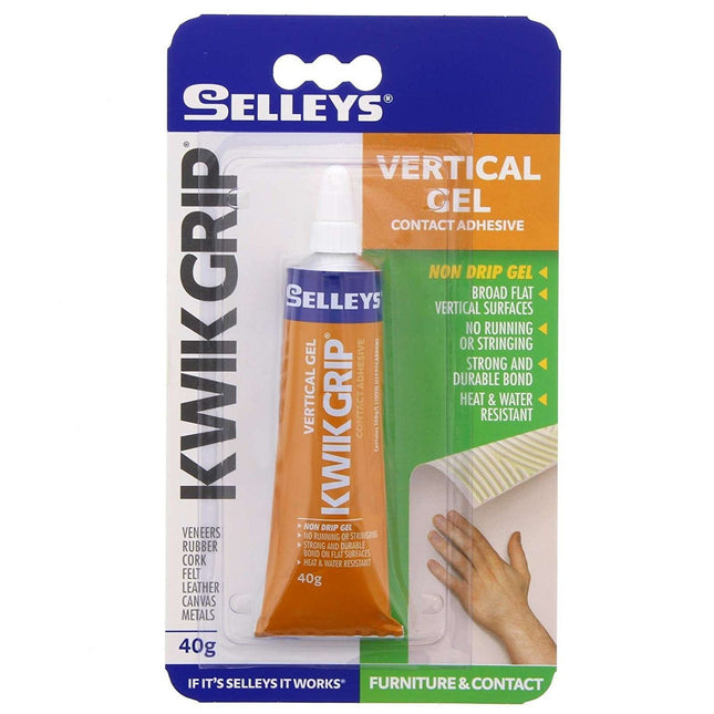 Selleys Gel Grip Contact Adhesive Heat and Water Resistant Wood Tiles, wetsuits, broad flat vertical surfaces 40g