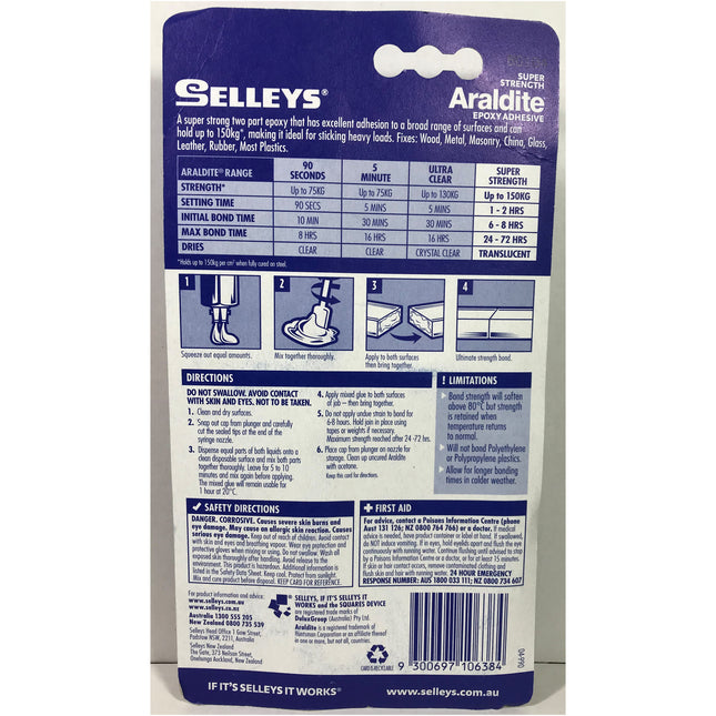Araldite Super Strenght Expoxy Adhesive Holds Heavy Loads Up to 150Kg 24ml