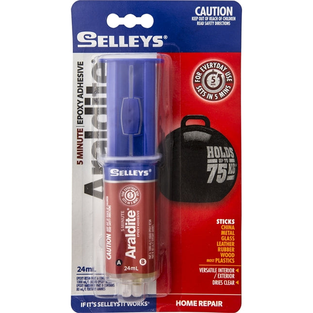 Araldite 5 Minute Epoxy Adhesive Holds Up to 75Kg For Everyday Use 24ml