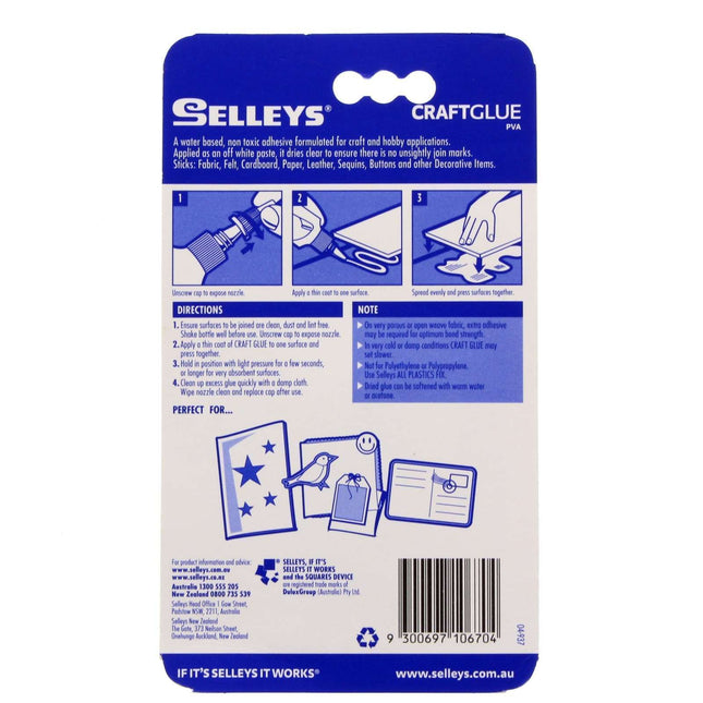 Selleys Craft Glue PVA Non Toxic Hobby Dries Clear 100ml