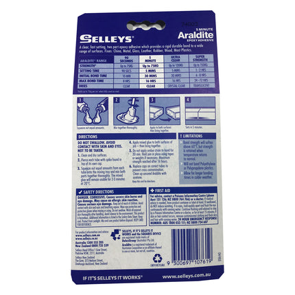 Araldite 5 Minute Epoxy Adhesive Holds Up to 75Kg For Everyday Use Dries Clear 8ml