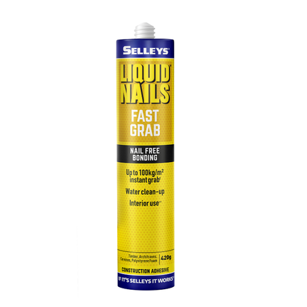 Selleys Fast Grab Liquid Nails High Strenght Construction Adhesive Cartridge 420g