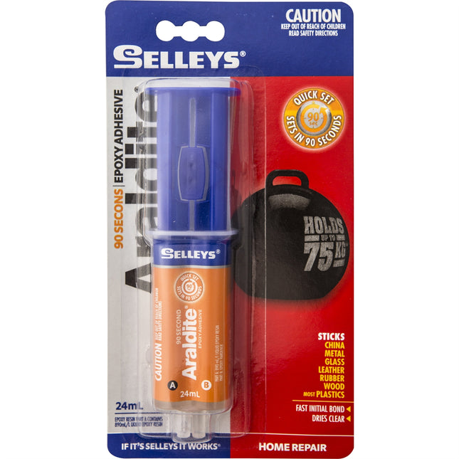 Araldite Quick Set Epoxy Adhesive 90 Second Bond Easy Mix Rigid Bond 24ml