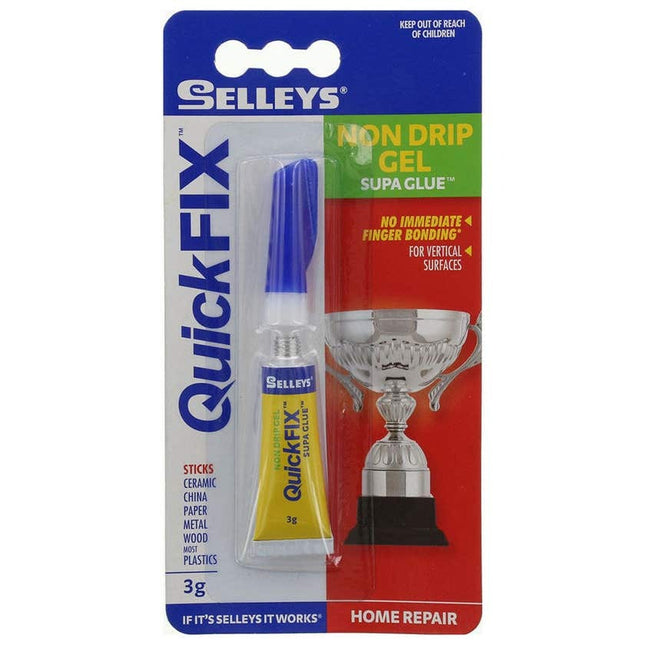 QuickFix Supa Glue Gel No Immediate Finger Bonding - Strong and repositionable 3g