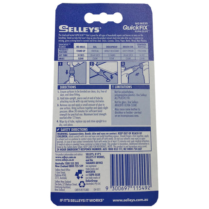 QuickFix Supa Glue Liquid Non Clog Slef piercing cap Sets in 10 Seconds 2 x 3ml