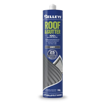 Selleys Roof & Gutter Silicone Sealant UV & Weather Resistant 310g [Grey]