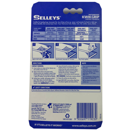 KwikGrip Water Based High Strength Multi-purpose Contact Adhesive Dries Clear 50ml