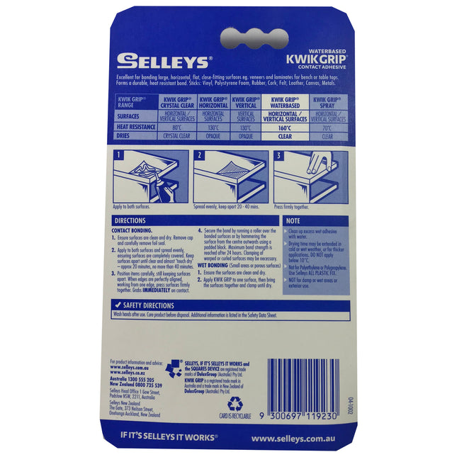 KwikGrip Water Based High Strength Multi-purpose Contact Adhesive Dries Clear 50ml