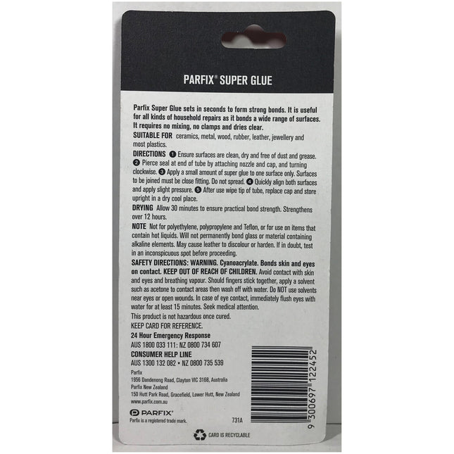 Parfix Super Glue Twin Pack Sets in 10 Seconds 6ml