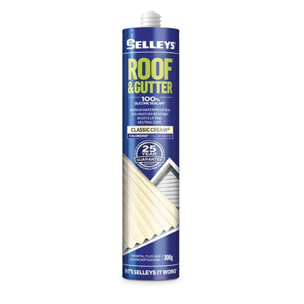 Selleys Roof & Gutter Silicone Sealant UV & Weather Resistant 310g [Classic Cream]