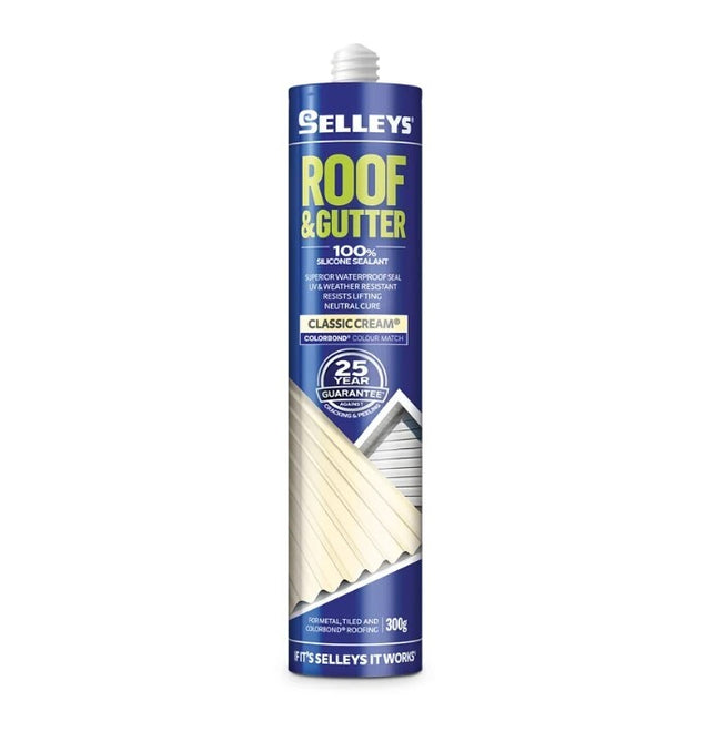 Selleys Roof & Gutter Silicone Sealant UV & Weather Resistant 310g [Classic Cream]