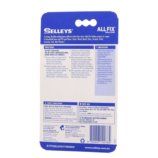 AllFix MultiGrip Solvent Based Adhesive Multiporpuse Dries Clear 30ml