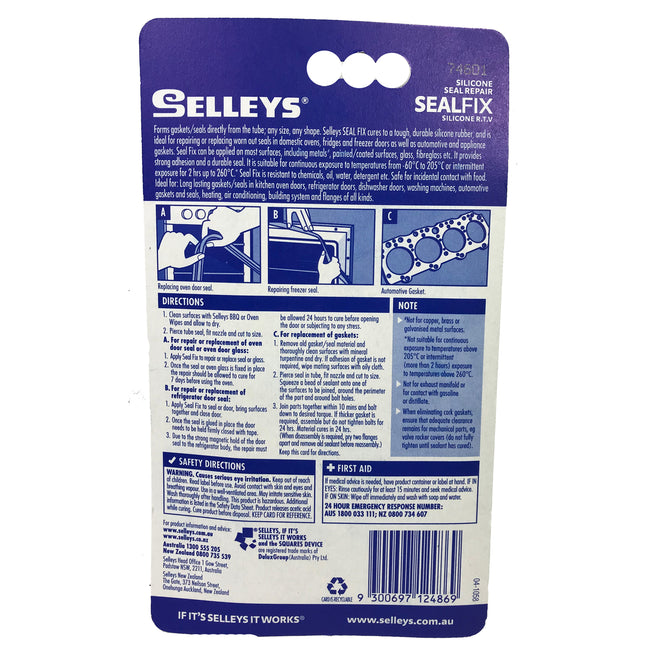 SealFix Silicone Seal Repair Durable Clear Seal Resists High Temperatures up to 260C 75g