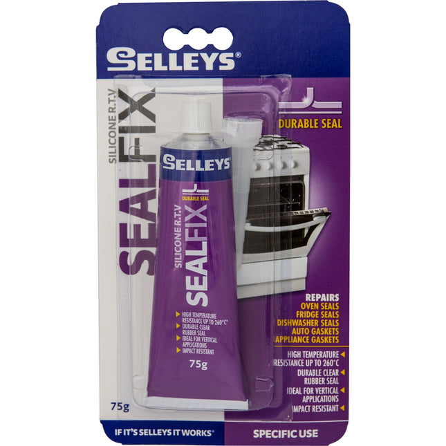 SealFix Silicone Seal Repair Durable Clear Seal Resists High Temperatures up to 260C 75g