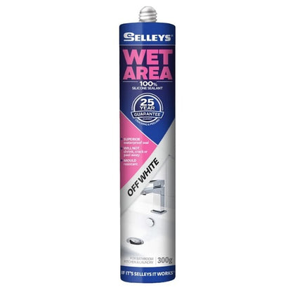 Selleys Wet Area Silicone Sealant Kitchen Bathroom & Laundry 300g [Off White]