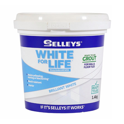 Selleys White For Life Ready to use Grout Brilliant White 1.4Kg