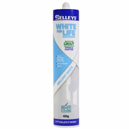 Selleys White For Life Ready To Use Grout Cartridge 410g
