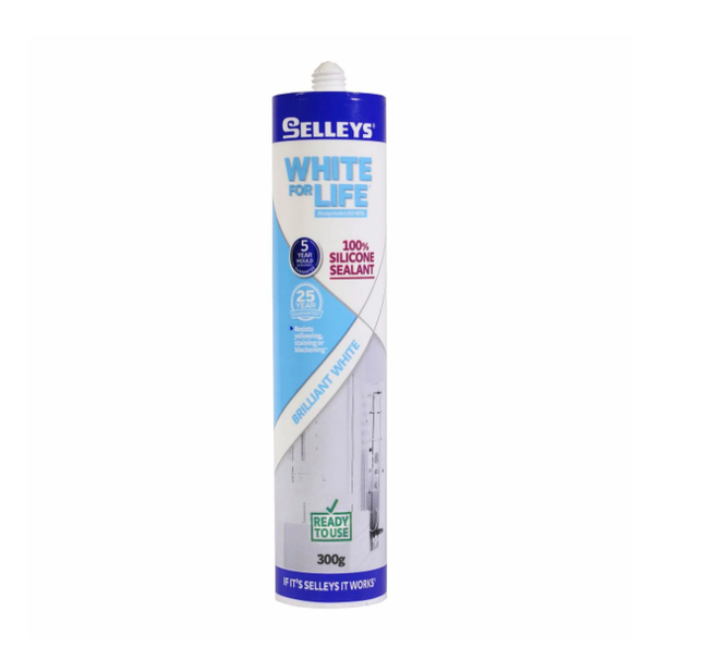Selleys White For Life Wet Area Waterproof Silicone Sealant 300g