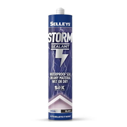 Selleys Storm Sealant [Black] Waterproof Any Material Wet or Dry Sil-X 290ml