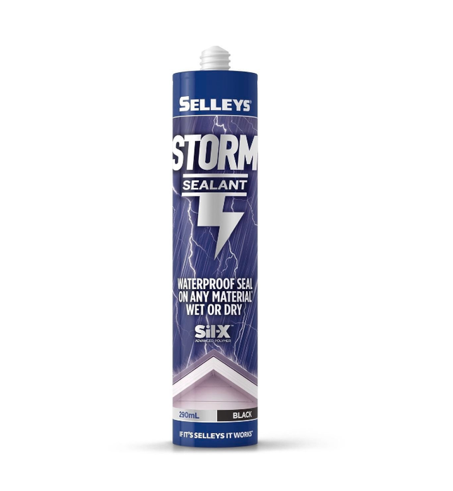 Selleys Storm Sealant [Black] Waterproof Any Material Wet or Dry Sil-X 290ml