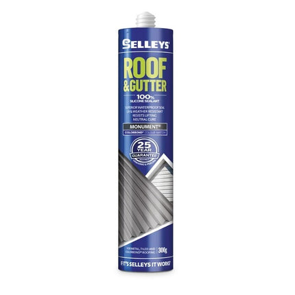 Selleys Roof & Gutter Silicone Sealant UV & Weather Resistant 310g [Monument]