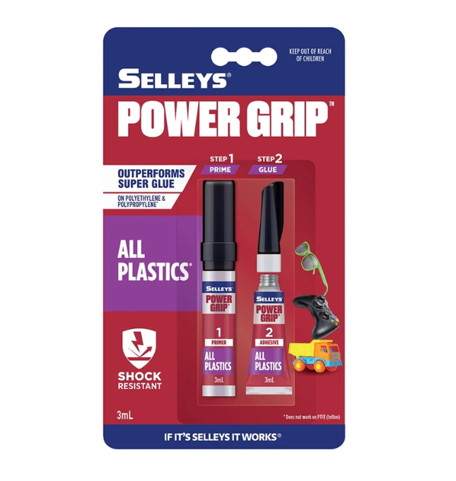 Selleys Power Grip All Plastics Super Glue Shock Resistant 3ml