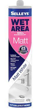Selleys Wet Area Matt White  Ultimate 100% Silicone Sealant for Waterproof, Mould-Resistant Sealing in Bathrooms, Kitchens & More!