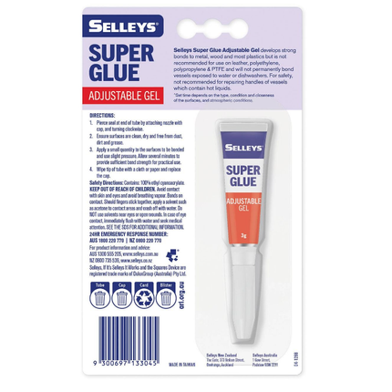 Selleys Super Gel Glue Adjustable 30sec 3g