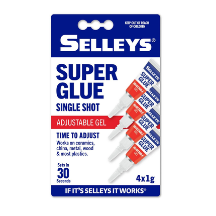 Selleys Super Gel Glue Adjustable 30sec - 4 x 1g