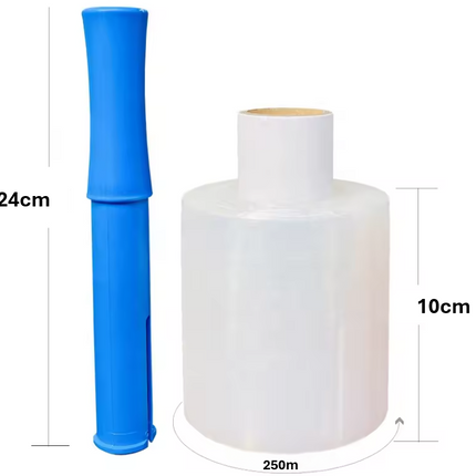 HandyPal GripWrap Pro 100mm x 250m Mini Shrink Wrap - Heavy-Duty, Tear-Resistant, Handheld Packaging Solution