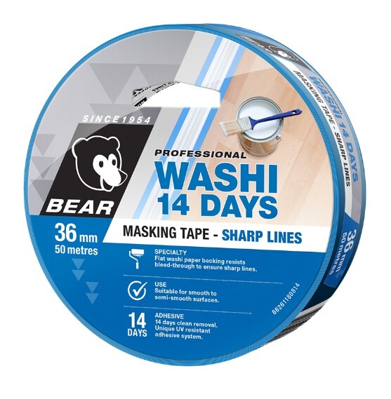 Bear Masking Tape Washi 14 Days 36mm x 50m Blue