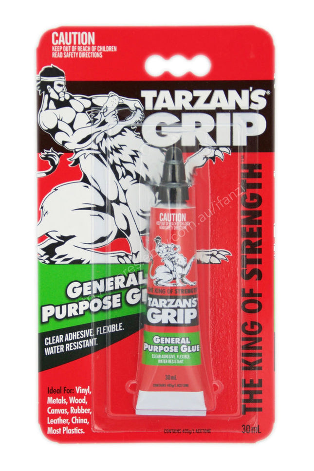 Tarzan's Grip General Purpose Glue Clear Flexible Water Resistant 30ml