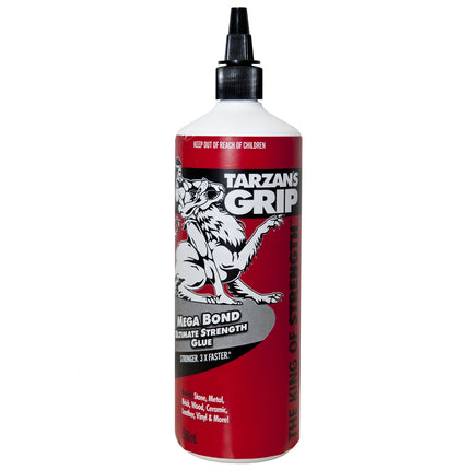 Tarzan's Grip Mega Bond Ultimate Strenght Glue Stronger 3XFaster Bottle 480ml