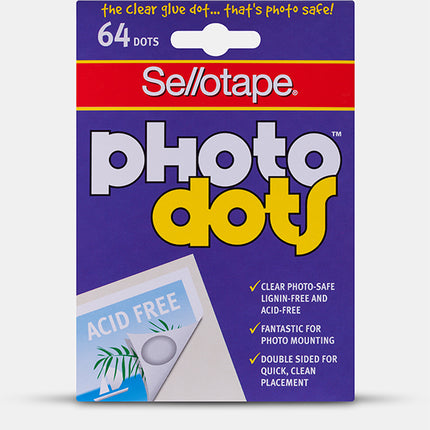 Sellotape Photo Dots Removable Acid Free Double Sided x 64 Dots