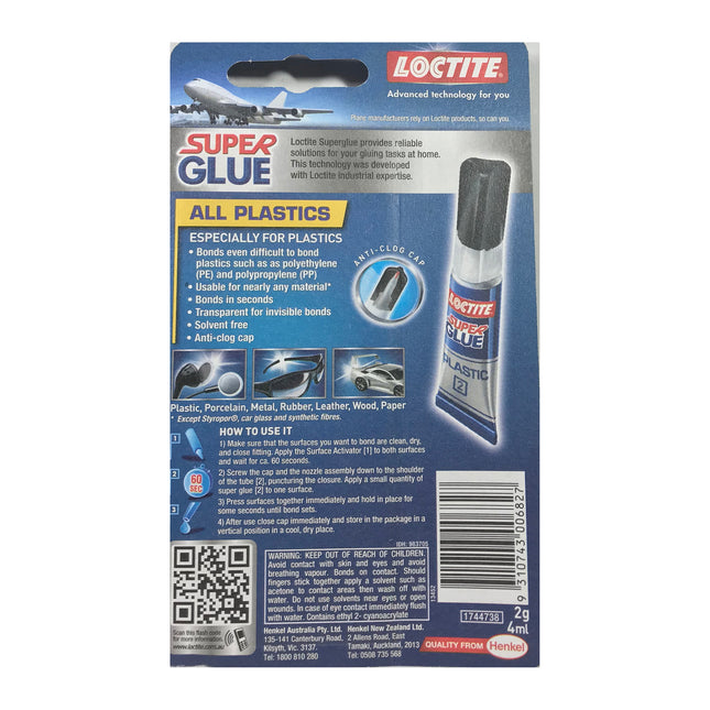 Loctite Super Glue ALL PLASTICS 4ml