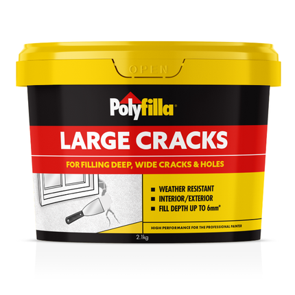 Polyfilla Large Cracks Filler Interior Exterior Water Clean Up x 2.1Kg