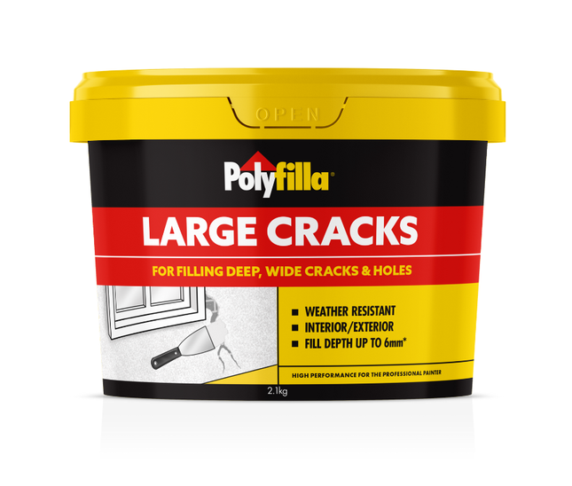 Polyfilla Large Cracks Filler Interior Exterior Water Clean Up x 2.1Kg