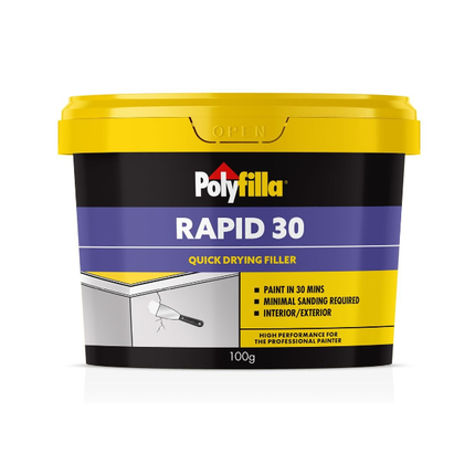 Polyfilla Rapid 30 100g: Your Go-To Quick-Set Filler for Interior and Exterior Surfaces
