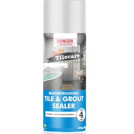 Betta Tilecare Waterproofing Tile & Grout Sealer, 300g Aerosol, Fast Drying
