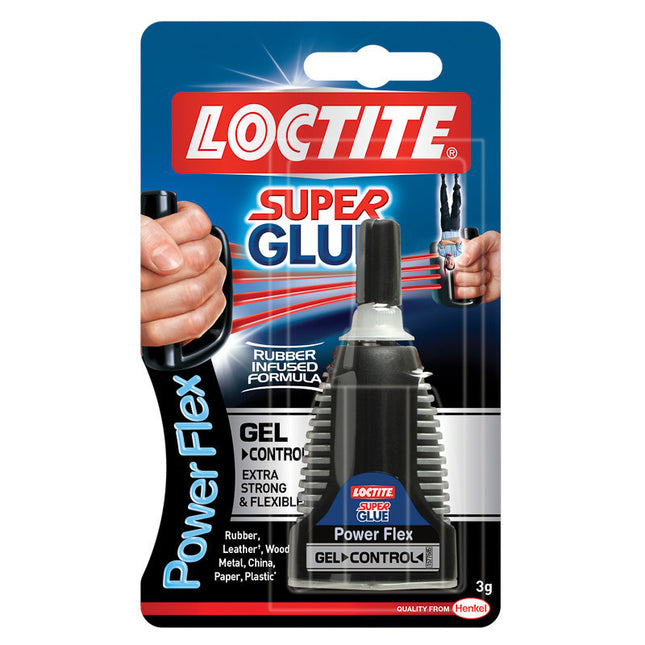 Loctite Super Glue Gel Power Flex Rubber Infused Formula Extra Strong and Flexible 3g