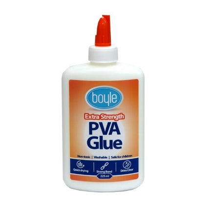 Boyle Extra Strength PVA Glue Non Toxic Washable Kids Safe 225ml
