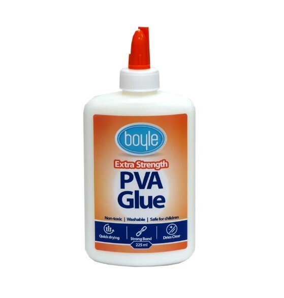 Boyle Extra Strength PVA Glue Non Toxic Washable Kids Safe 225ml