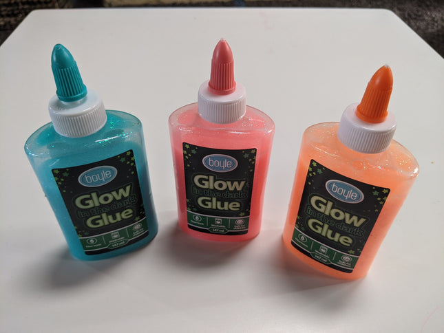 Boyle Glow In The Dark Sparkling Craft Glue Kids Safe 147ml [Colour: Blue]