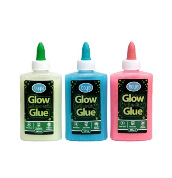 Boyle Glow In The Dark Sparkling Craft Glue Kids Safe 147ml [Colour: Pink]
